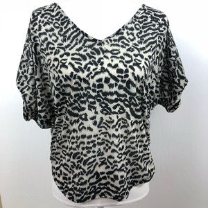 Express Animal Print Top V Neck & V Back